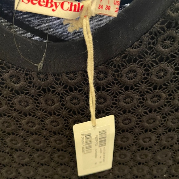 NWT CHLOE embroidered long tee shirt - Picture 4 of 6